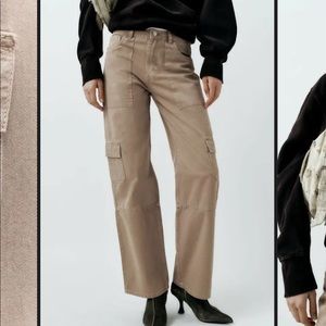 Zara Mid/High Rise Cargo Pants